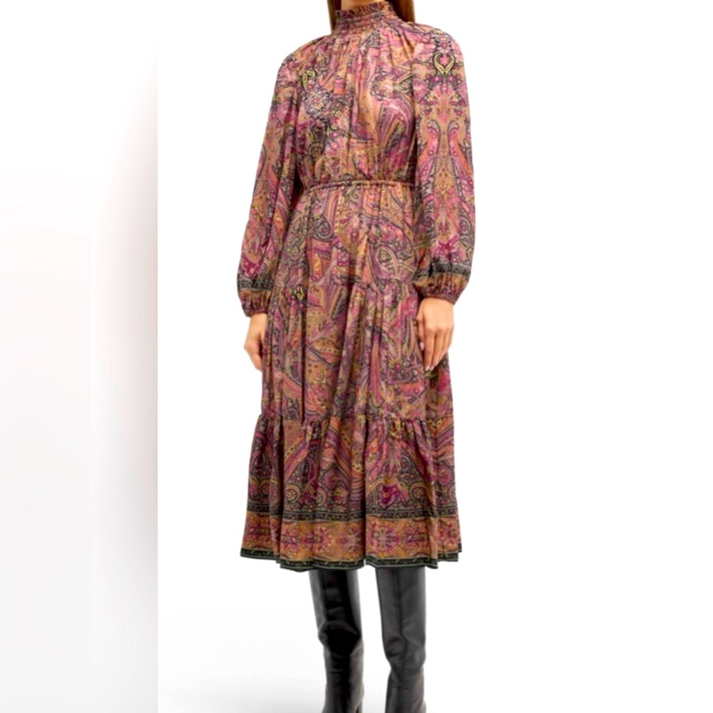 Kobi Halperin Multicolor Paisley Long Sleeve Dress